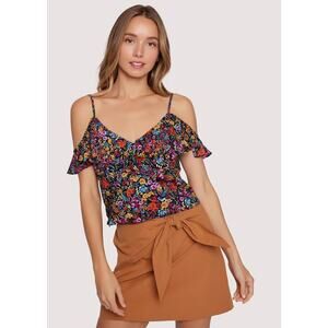 Lost + Wander Medium Flora Garden Off-Shoulder Crop Top